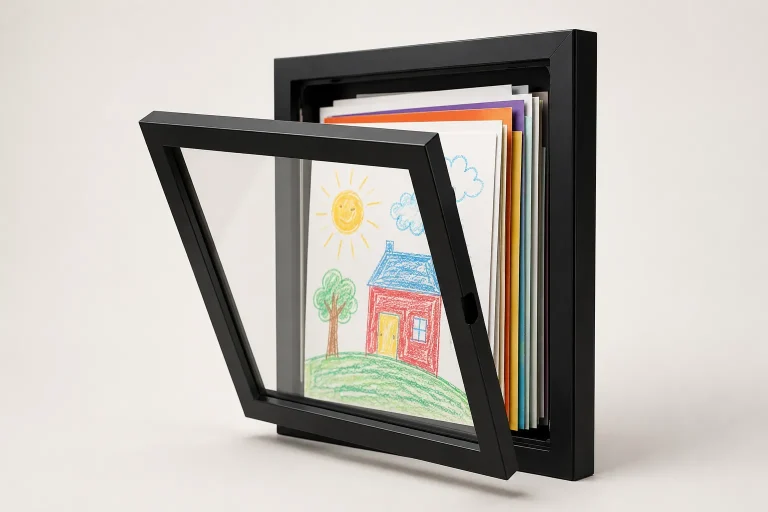 how many artworks can a front opening kids art frame hold