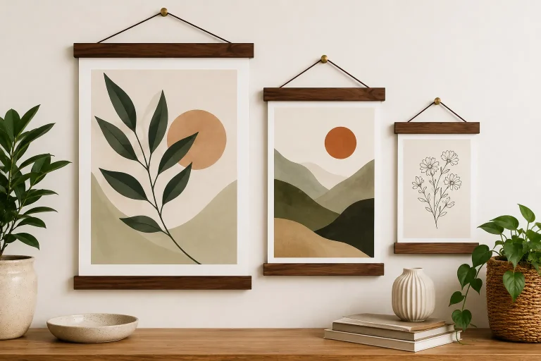 how to choose magnetic poster hanger width for prints