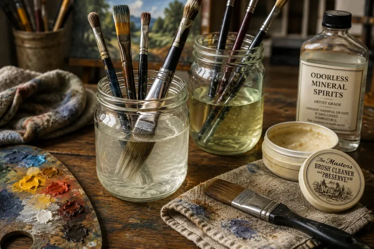how to clean oil paint brushes