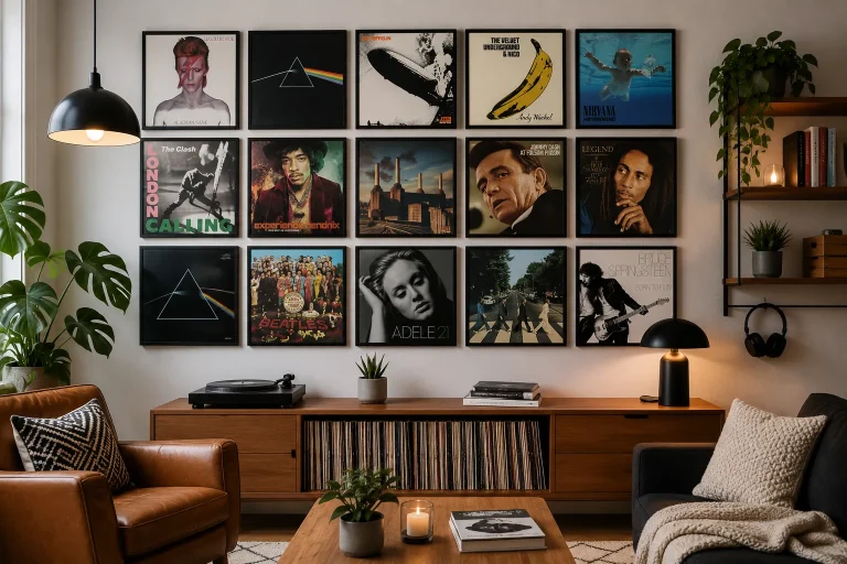 how to create a record cover gallery wall