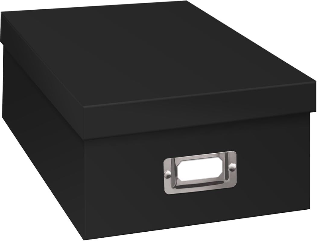 Pioneer Photo Albums Black Photo Storage Box for Organized Print and Picture Storage
