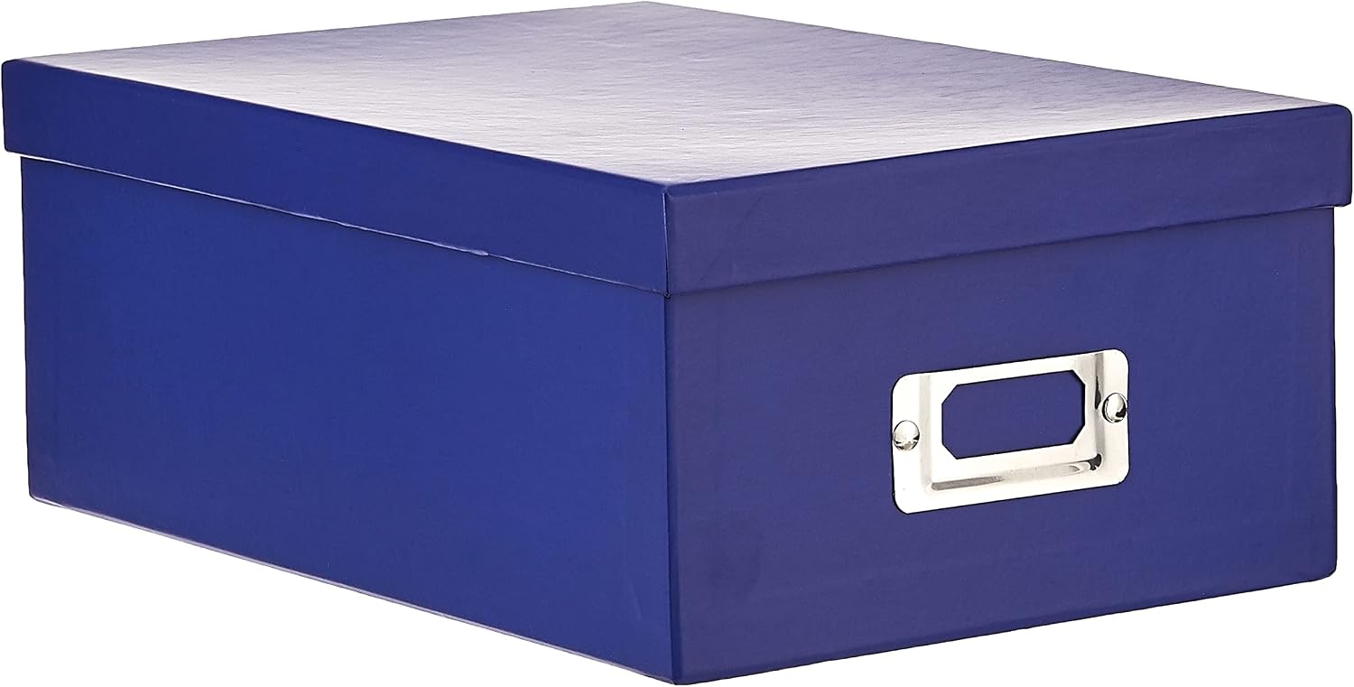 Photo Storage Boxes Organizer for 4x6 photos in blue