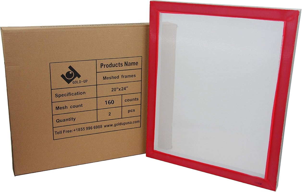 Aluminium Screen Printing Frames, 50x60cm, 160 White Mesh, 2-Pack