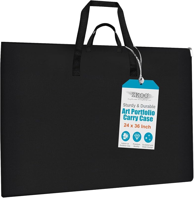 ZKOO 24 x 36 Inch Large Art Portfolio Bag with Shoulder Strap, Lightweight Canvas Case