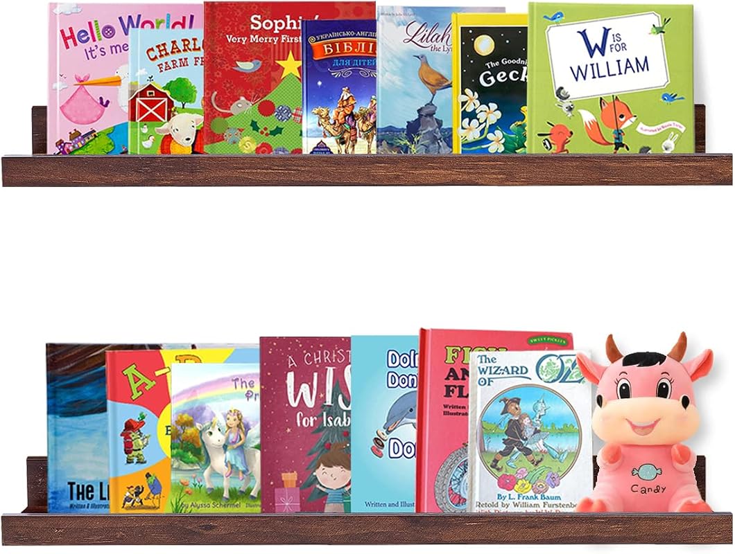 AZSKY floating book shelves set of 2 for framed photos and display storage