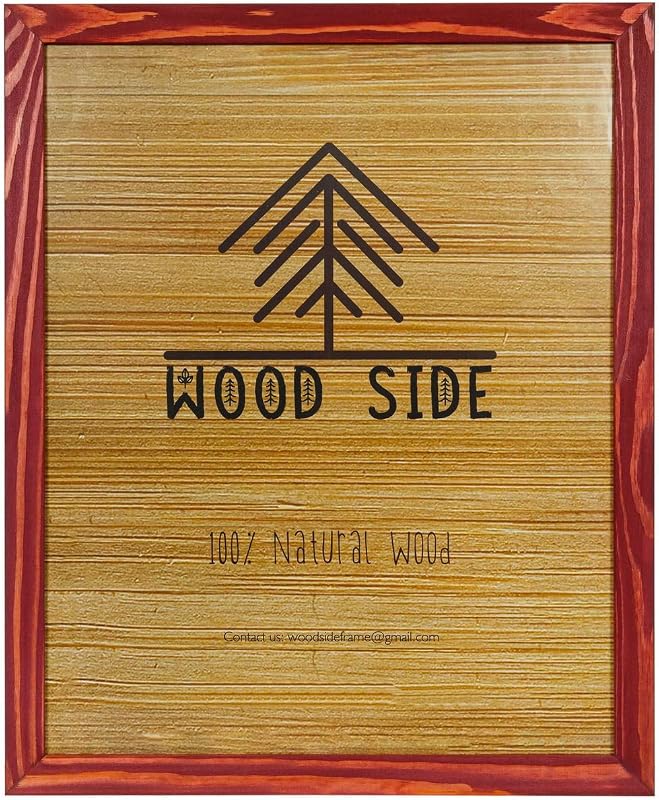 Rustic wooden 18x24 poster frame with red farmhouse finish