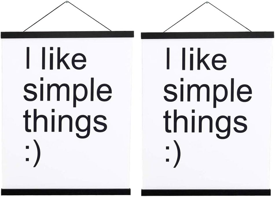 2-pack magnetic wooden poster hanger frame for 24x36 and 24x18 prints