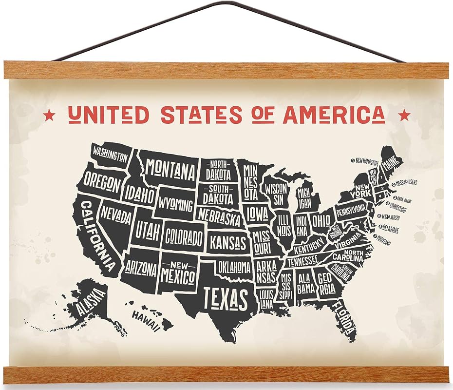 Magnetic Poster Hanger Frame for 20x30, 20x28, and 20x20 Posters, Teak Wood Wall Art Display