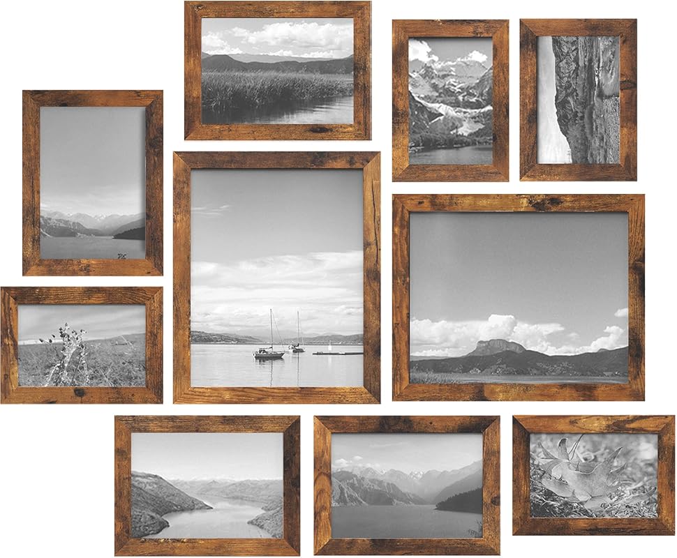 SONGMICS Collage Picture Frames Set of 10 with Glass for Wall or Table Display