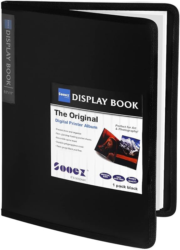 Sooez 30-Pocket 8.5x11 Presentation Binder with Clear Sleeves for Artwork and Documents