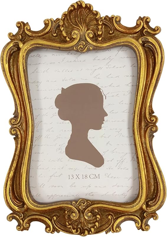 AELS 5x7 Vintage Picture Frame, Elegant Antique Frame with Glass Front for Wall or Tabletop Display