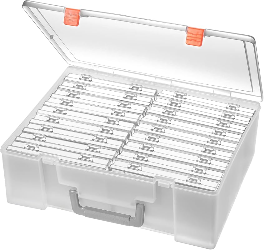 Photo Storage Box 4x6 with 18 Inner Cases, Acid-Free Organizer for Photos and Crafts