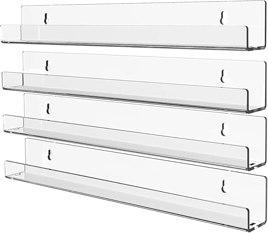KLGO acrylic floating bookshelf for kids room and toy display