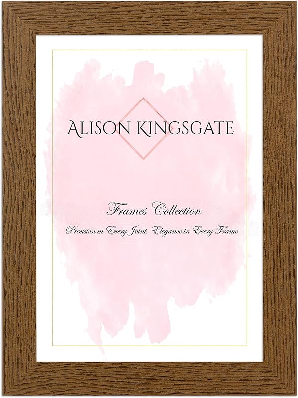Dark oak A4 frame with clear perspex and wall hooks