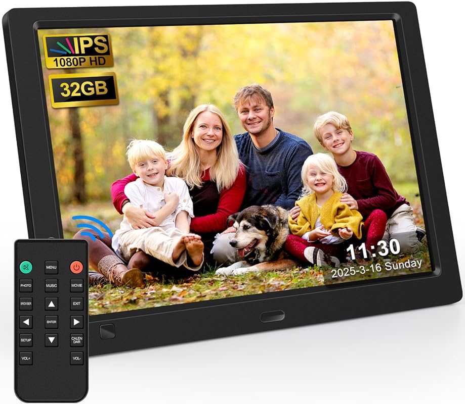 10.1 inch digital picture frame with motion sensor and remote control