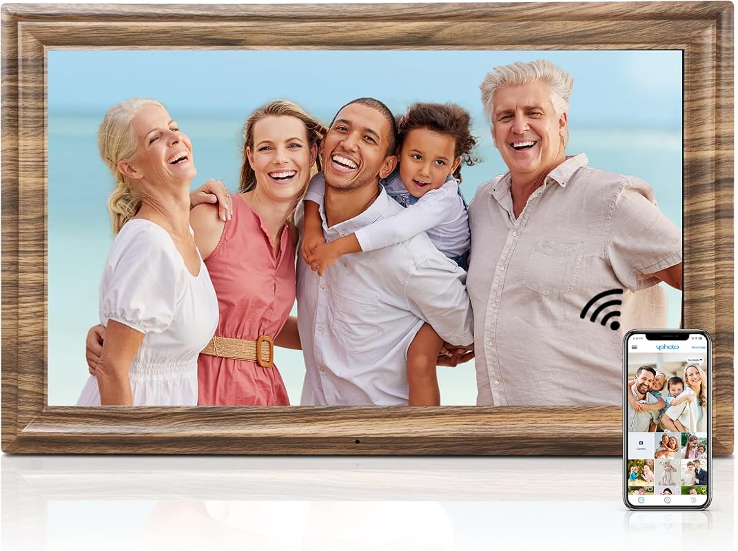 Canupdog 16 inch digital picture frame with wall mount, auto-rotate, and motion sensor