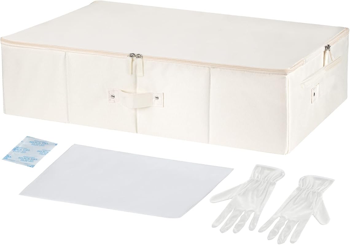 Yakucho Wedding Dress Preservation Box with 20 Acid-Free Tissue Sheets for Bridal Gown Storage