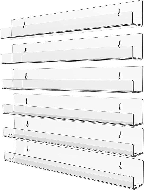 6-Pack Acrylic Floating Bookshelf