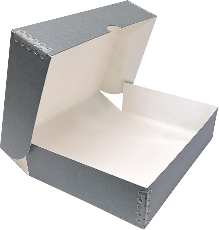 Lineco clamshell archival folio storage box in gray