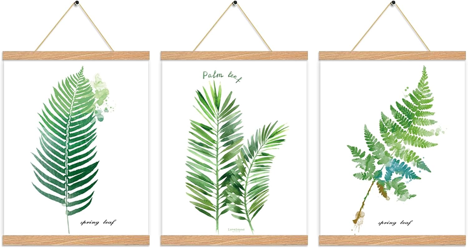 3-Pack Magnetic Poster Hanger Frames, 20-Inch Pine Wood, for Posters, Photos, Prints, and Canvas