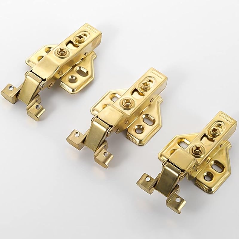 3-Piece Aluminum Frame Glass Door Hinges, Hydraulic Damping Display Cabinet Hardware Set