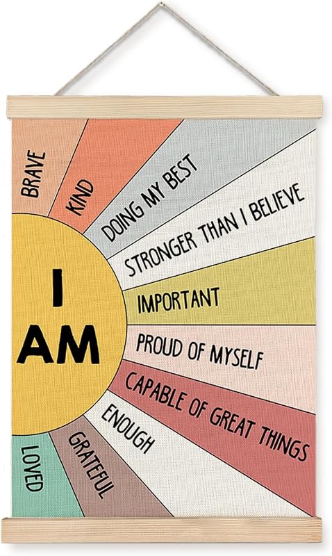 Supwhd Affirmation Wall Decor for Kids, Positive Quote Wall Art for Nu