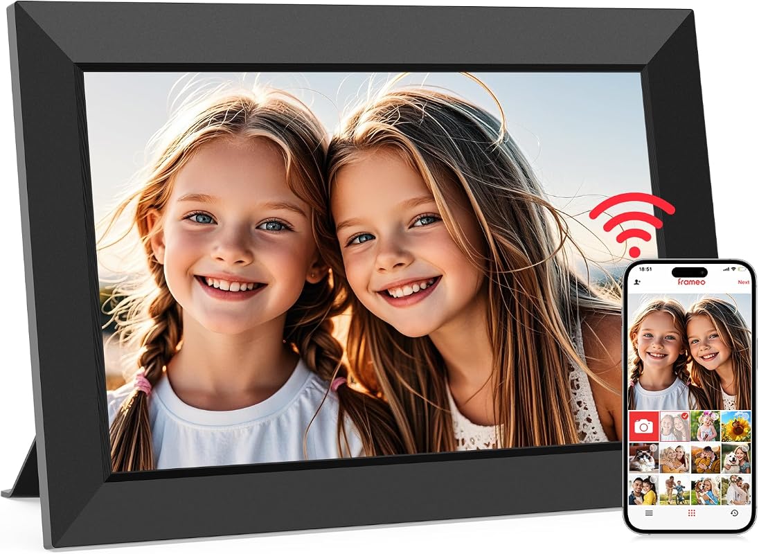 Frameo 10.1 inch WiFi digital picture frame with app sharing and auto-rotate
