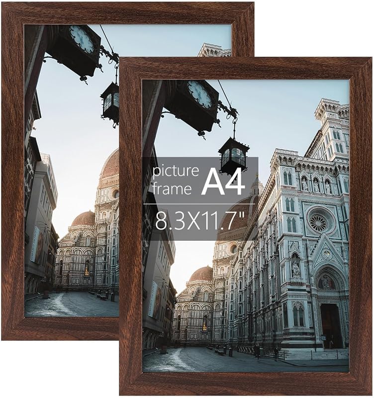 Golden State Art A4 dark brown engineered wood frame with plexiglass