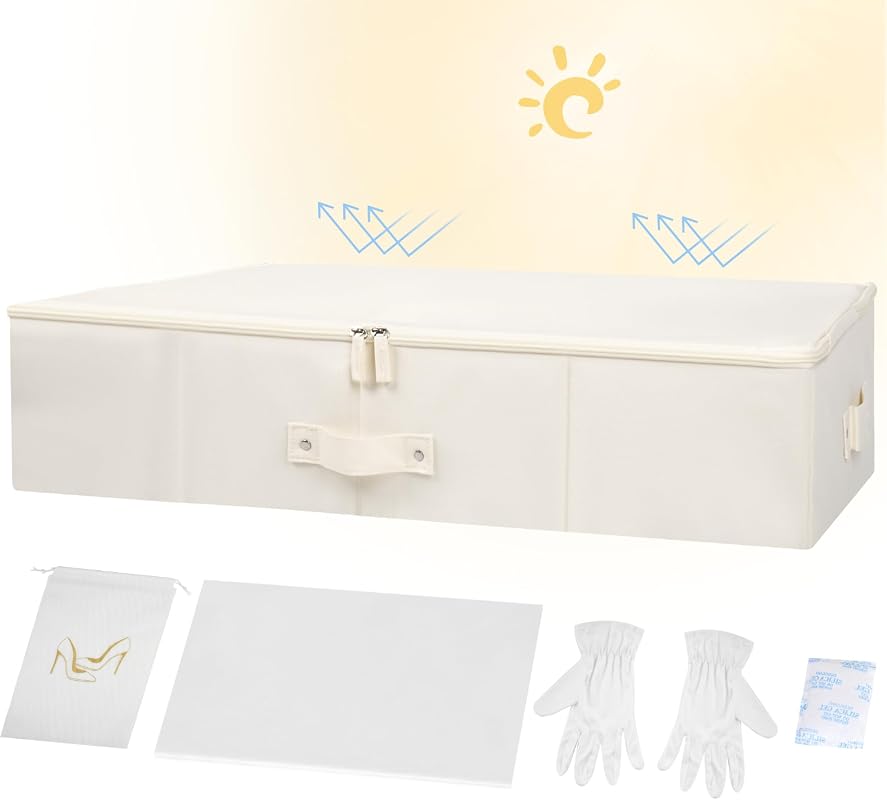 Duduboy Large Wedding Dress Preservation Box with Breathable Design, Acid-Free Tissue and Gloves