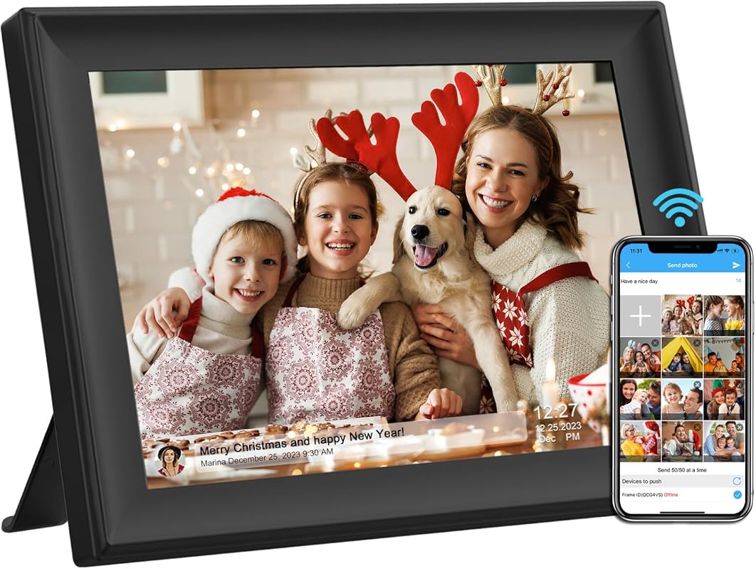 10.1-Inch WiFi Digital Picture Frame with 32GB, HD IPS Touch Screen