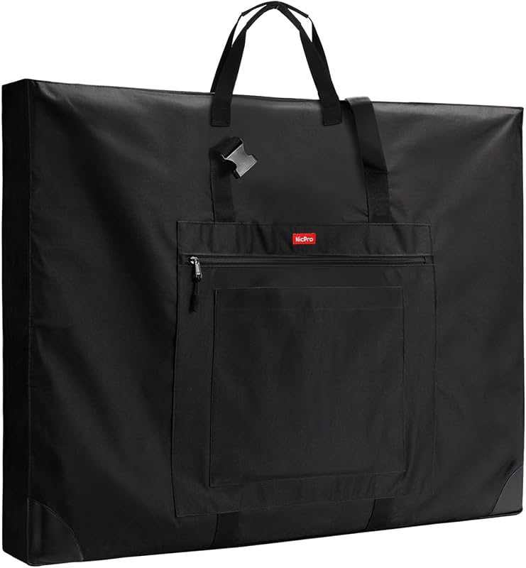 Nicpro 24x36 Art Portfolio Case with Leather Corners, 3 Pockets, Waterproof Storage Tote