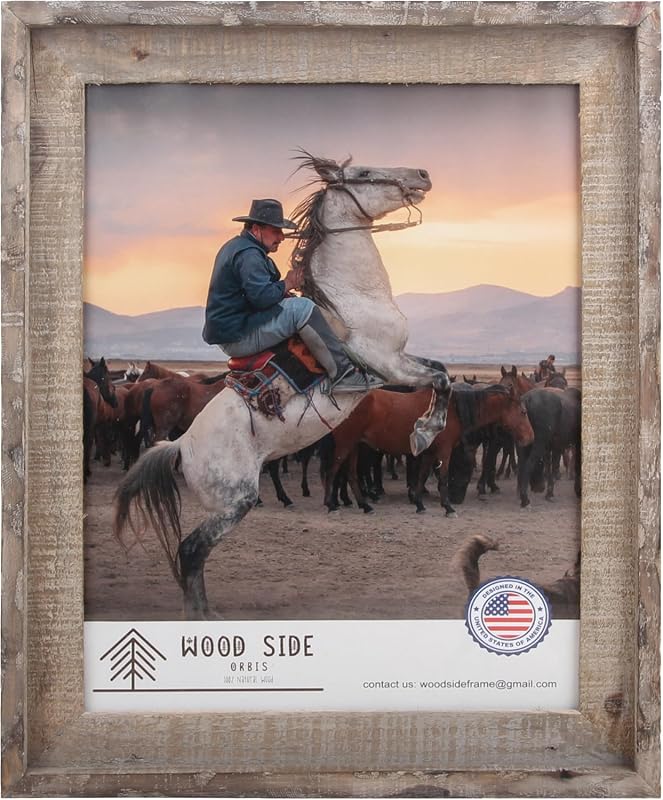 Rustic Barnwood 24x30 Picture Frame, natural reclaimed wood wall decor for large posters