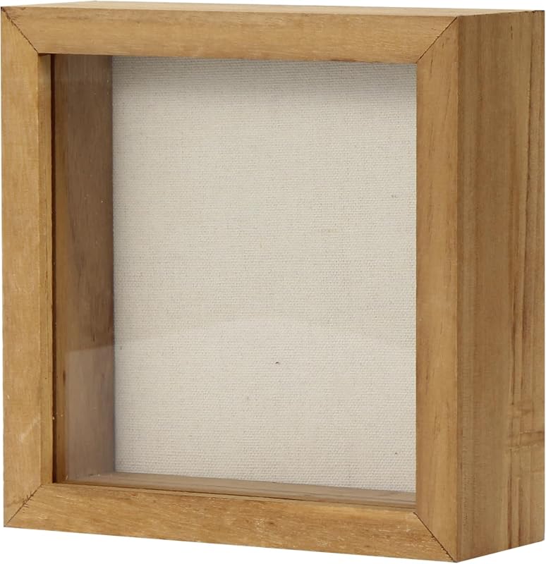TJ.MOREE 5x5 Wood Shadow Box Frame for Memorabilia, Flowers, and Photos
