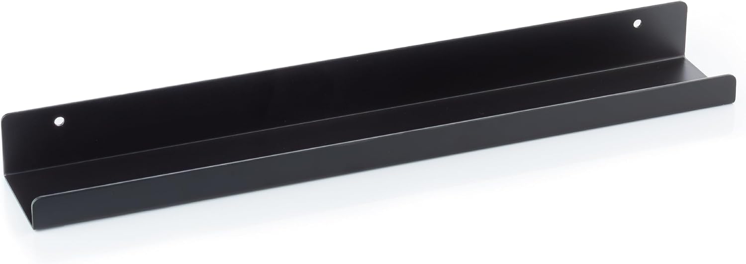 Black metal vinyl record wall shelf for now playing albums and picture display