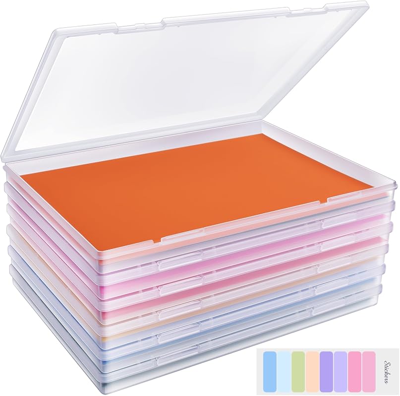 6 Pack large clear photo storage boxes for 8x10 photos and crafts