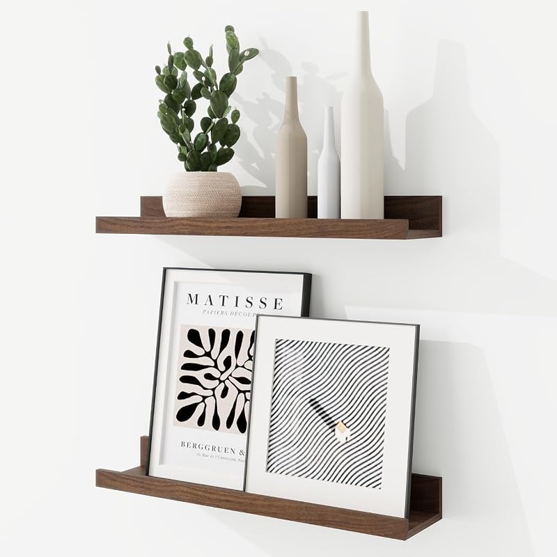 RICHFOCUS picture ledge shelf set of 2 with lip for wall art display