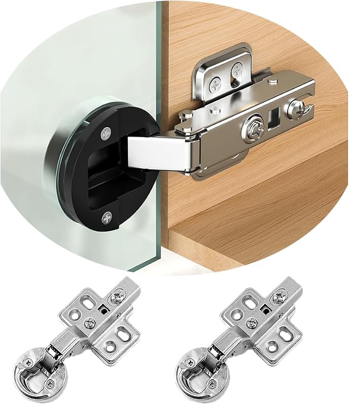 2-Piece 26mm European Soft-Close Cabinet Hinges for Glass Doors