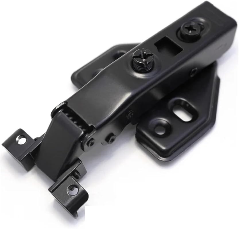 Adjustable Aluminum Frame Glass Door Hinges, Soft-Close Bathroom Kitchen Cabinet Hardware, Black