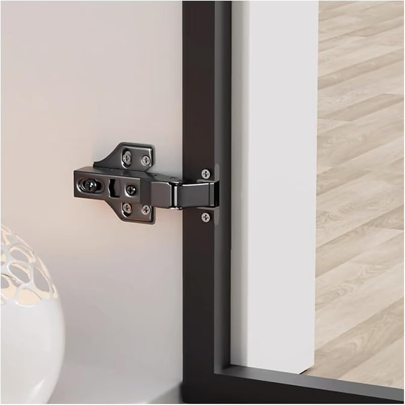 2-Piece Aluminum Frame 180-Degree Cabinet Door Hinges, Fully Covered Damping Hardware