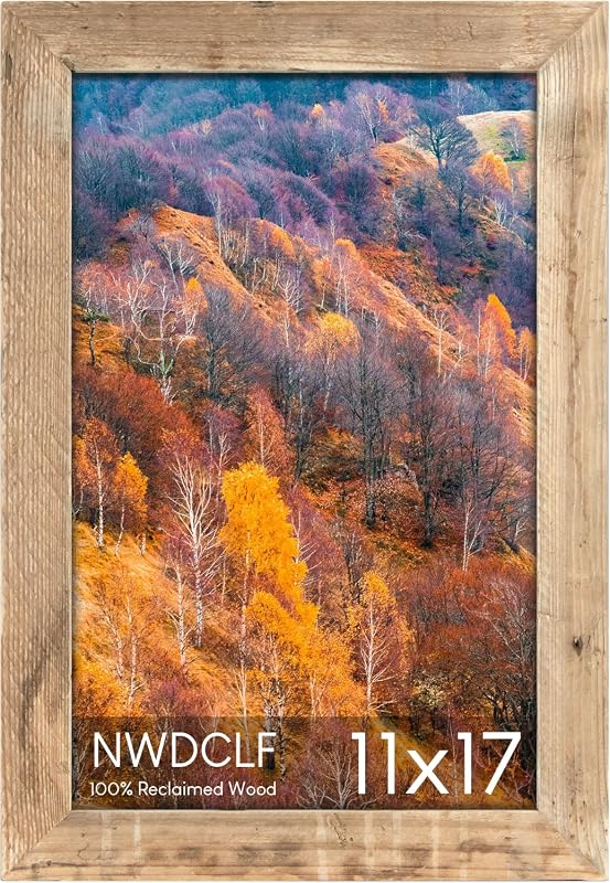 11x17 rustic picture frame with reclaimed barnwood and real glass