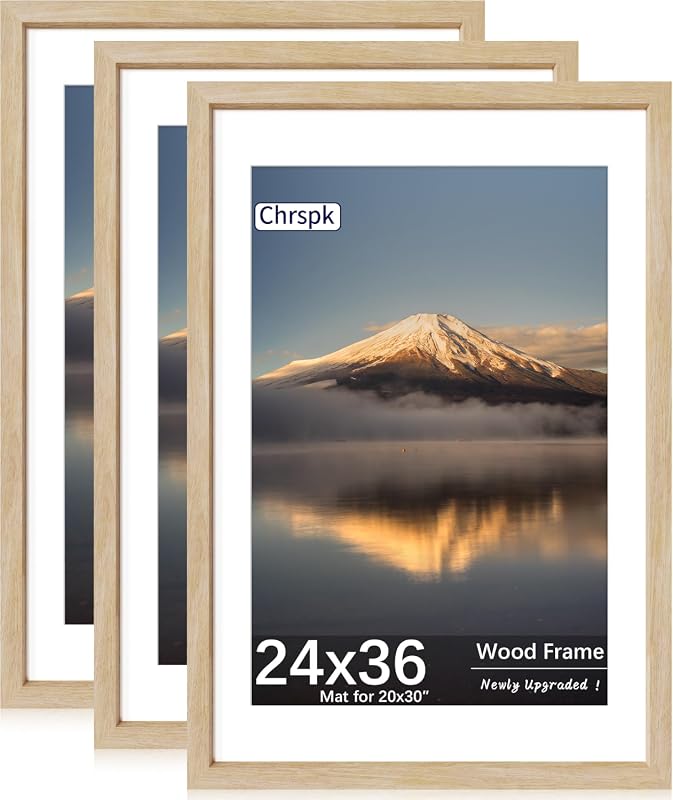 Natural oak 24x36 poster frame 3 pack for 20x30 or 24x36 artwork
