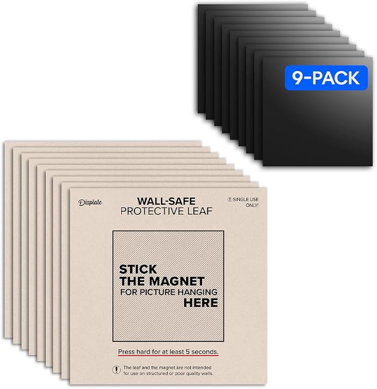 Displate Magnetic Wall Mount Kit, 9-Pack Peel-and-Stick Adhesive Magnets for Metal Posters and Wall Art