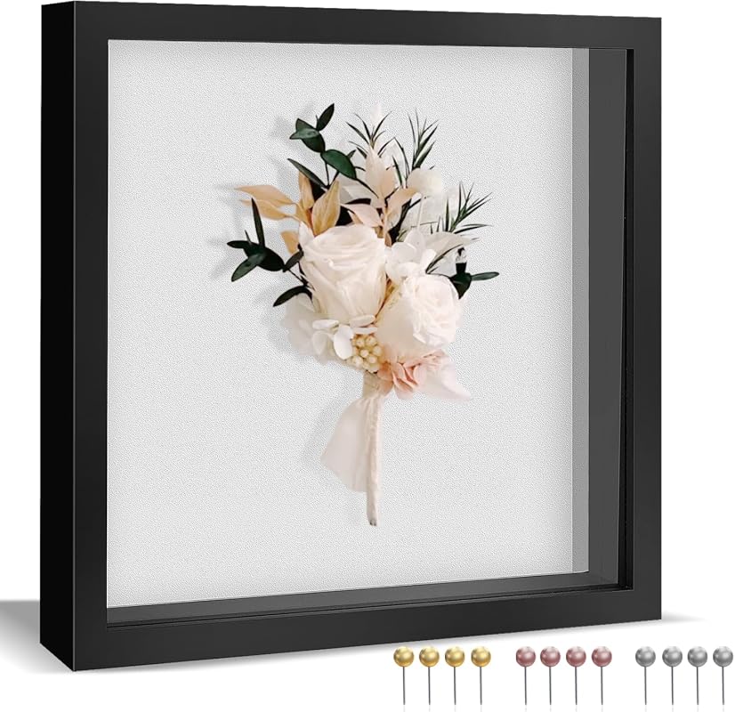 Ninsula 8x8 Shadow Box Frame with Soft Linen Back and 12 Pins