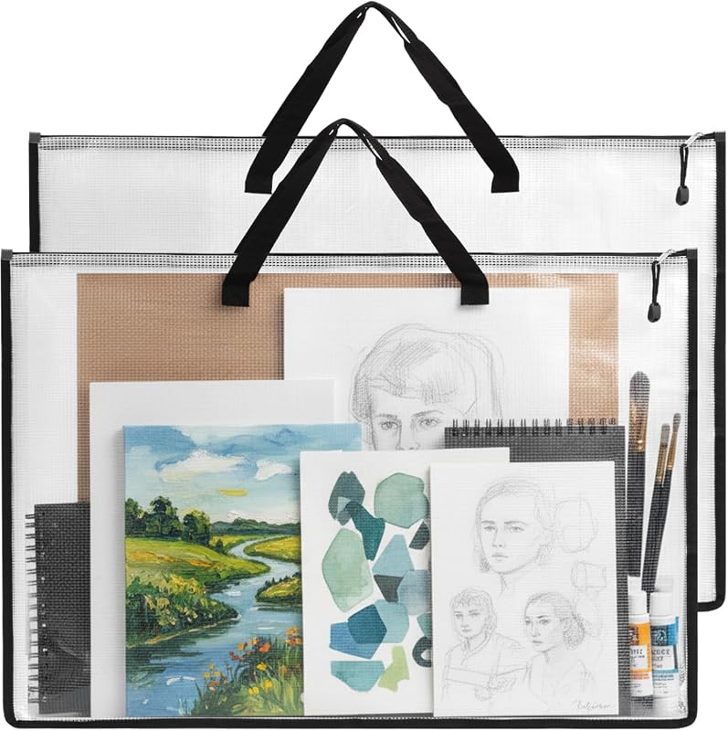EOOUT 2-Pack 24x36 Art Portfolio Cases with Zipper and Handle for Posters and Artwork