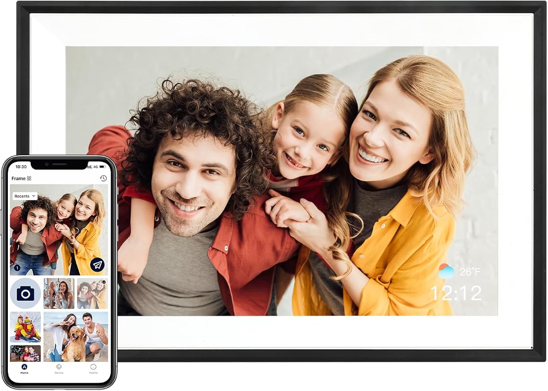 AEEZO 10.1-Inch Digital Picture Frame with 32GB memory and AiMOR app