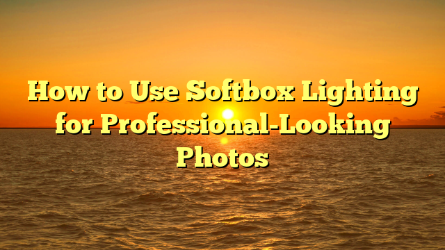 How to Use Softbox Lighting for Professional-Looking Photos