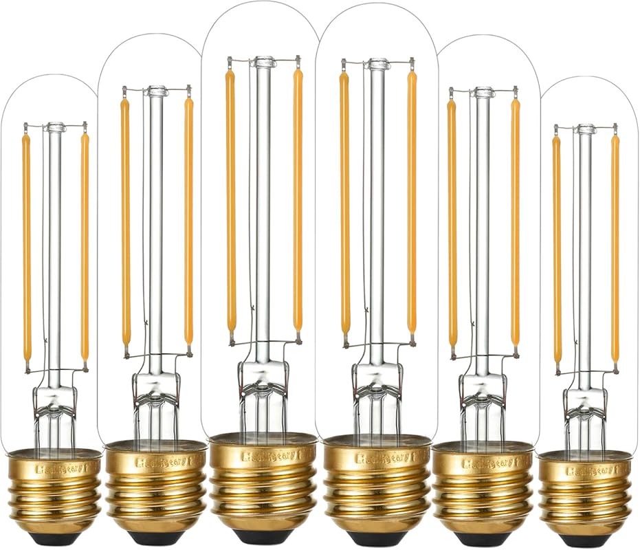 LiteHistory T9 T10 LED Bulbs 4W 40W Equivalent Dimmable Warm White E26 6-Pack
