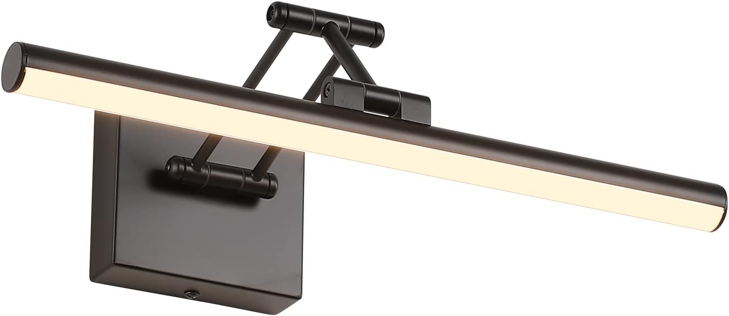 Joossnwell 15.5-Inch Hardwired LED Picture Light, Dimmable Swing Arm Art Lamp, 3000K Warm White