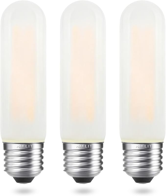 T10 T30 Frosted LED Tube Bulbs 4W 40W Equivalent Dimmable Warm White E26 3-Pack