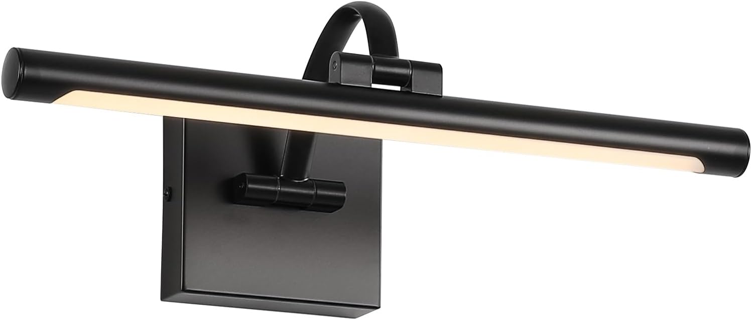 DESOOP 15.75-Inch Dimmable LED Picture Light, Hardwired Wall Art Lamp, 7W Warm White Black